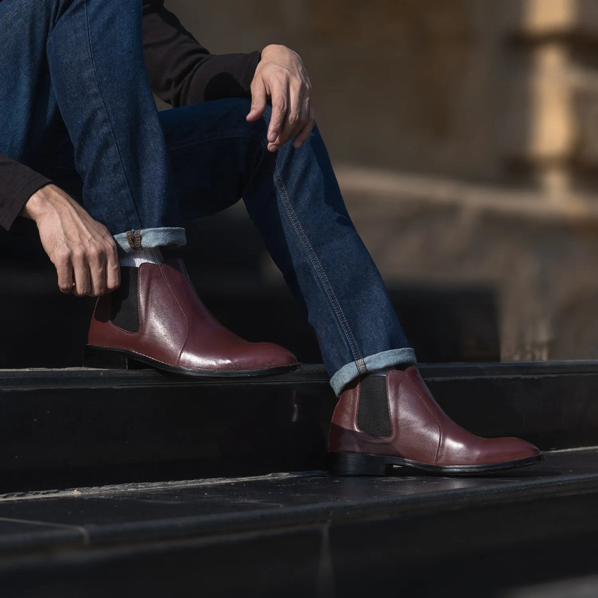 Orlaven Clarkson Chelsea Braun Lederstiefel für Herren footwear image 10