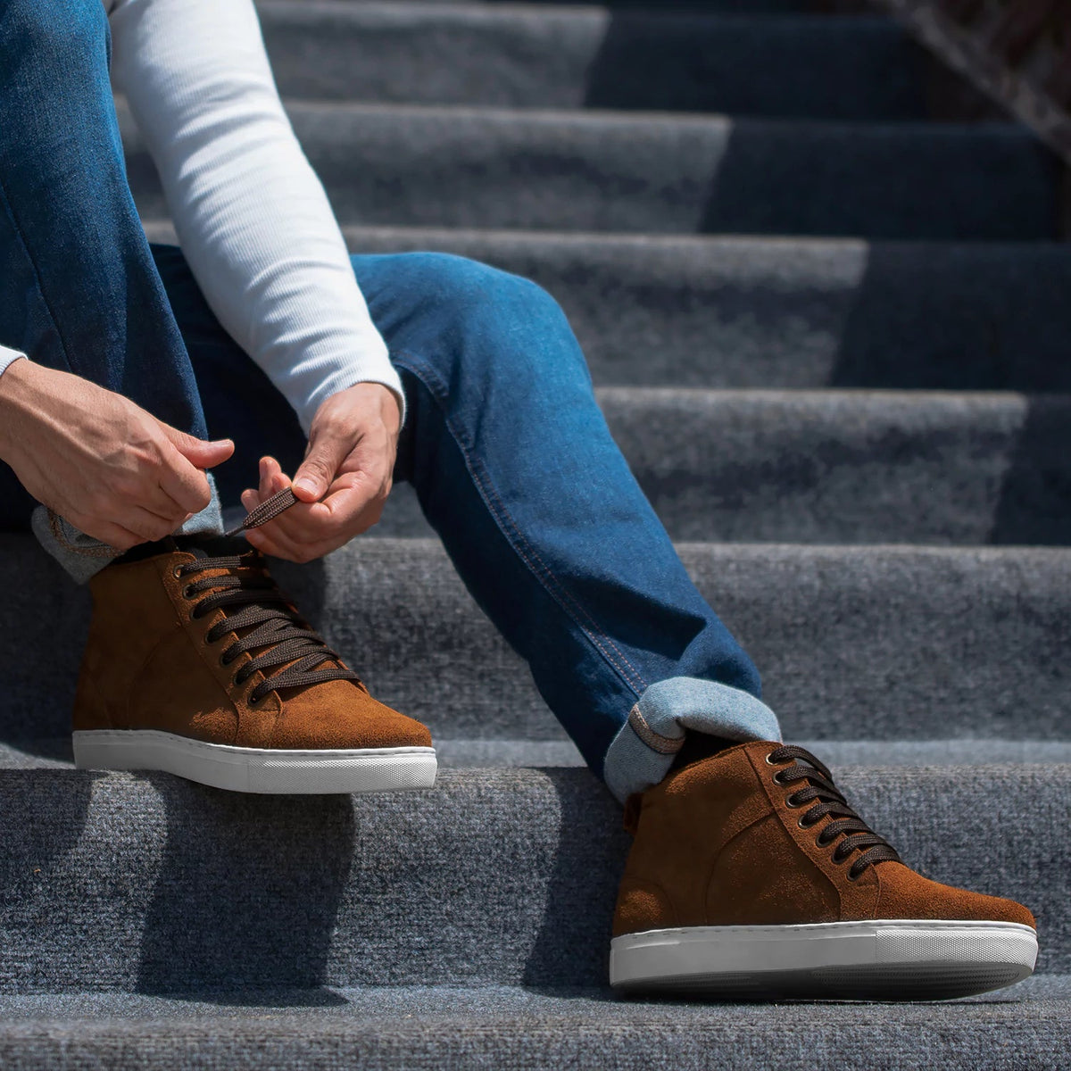 Authentic Goatskin Suede Grain Depth & Pull-Up Patina Texture Detail