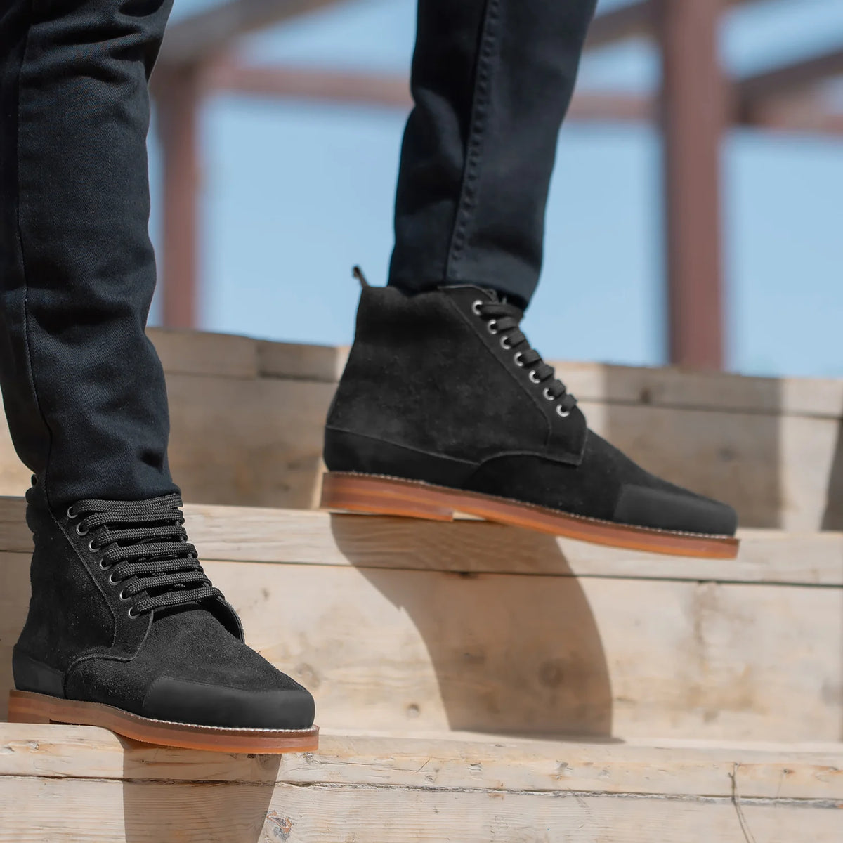 Orlaven Carnell Moc-Toe Schwarze Wildlederstiefel für Herren footwear image 9