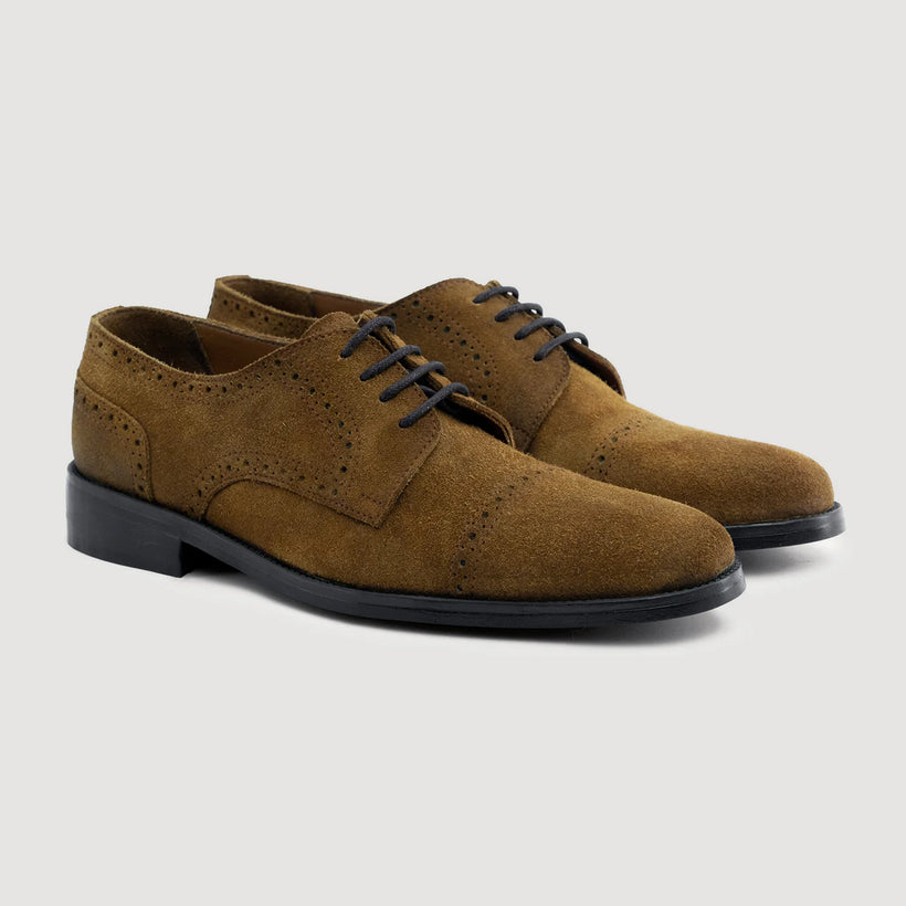 Dirk Brogues Derby Braun Suede Leather Shoes - StudGuard für Herren