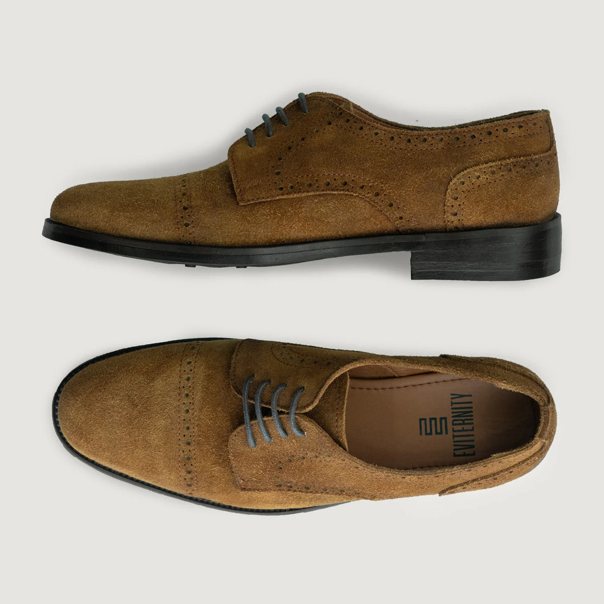 Dirk Brogues Derby Brown Suede Leather Shoes StudGuard For Men - Verstärkte Fersenkappe & präzise Doppelnaht