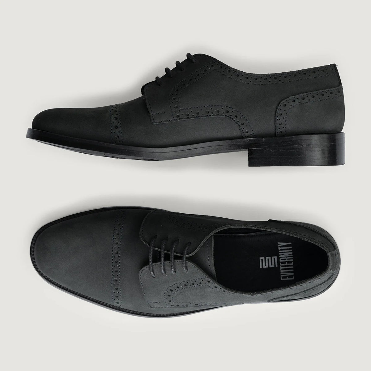 Dirk Brogues Derby Matte Black Nubuck Leather Shoes StudGuard For Men - Verstärkte Fersenkappe & präzise Doppelnaht
