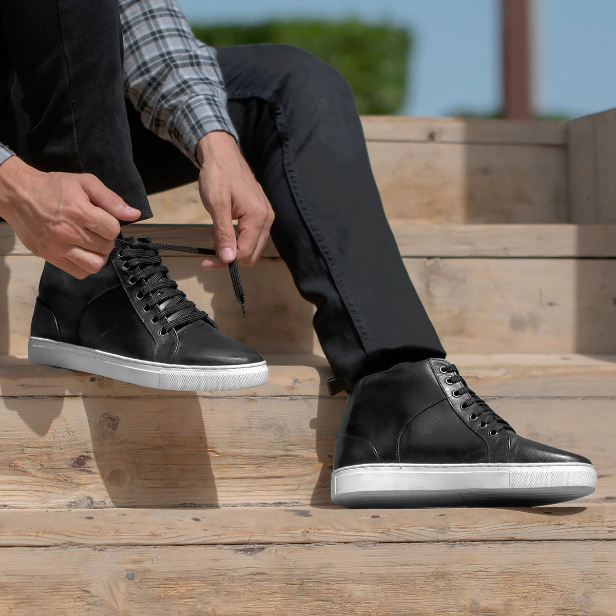 Orlaven Marty High Top Schwarz Leder-Sneaker für Herren footwear image 10