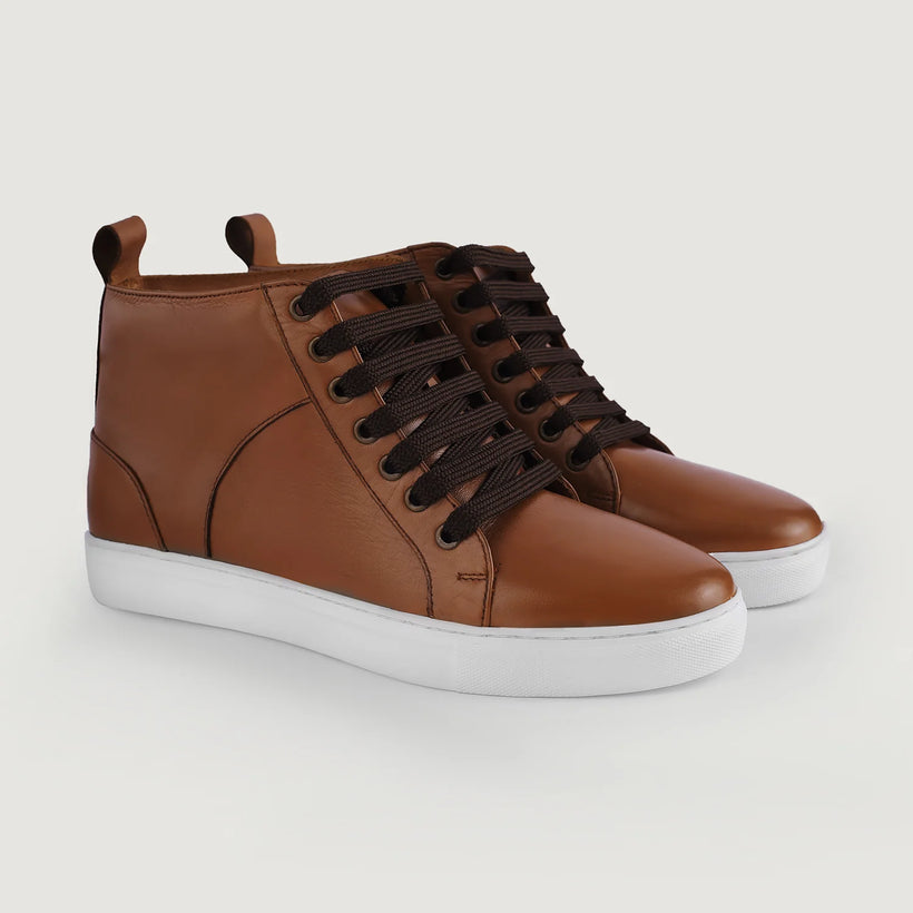 Marty High Top Hellbraun Leder-Sneaker für Herren