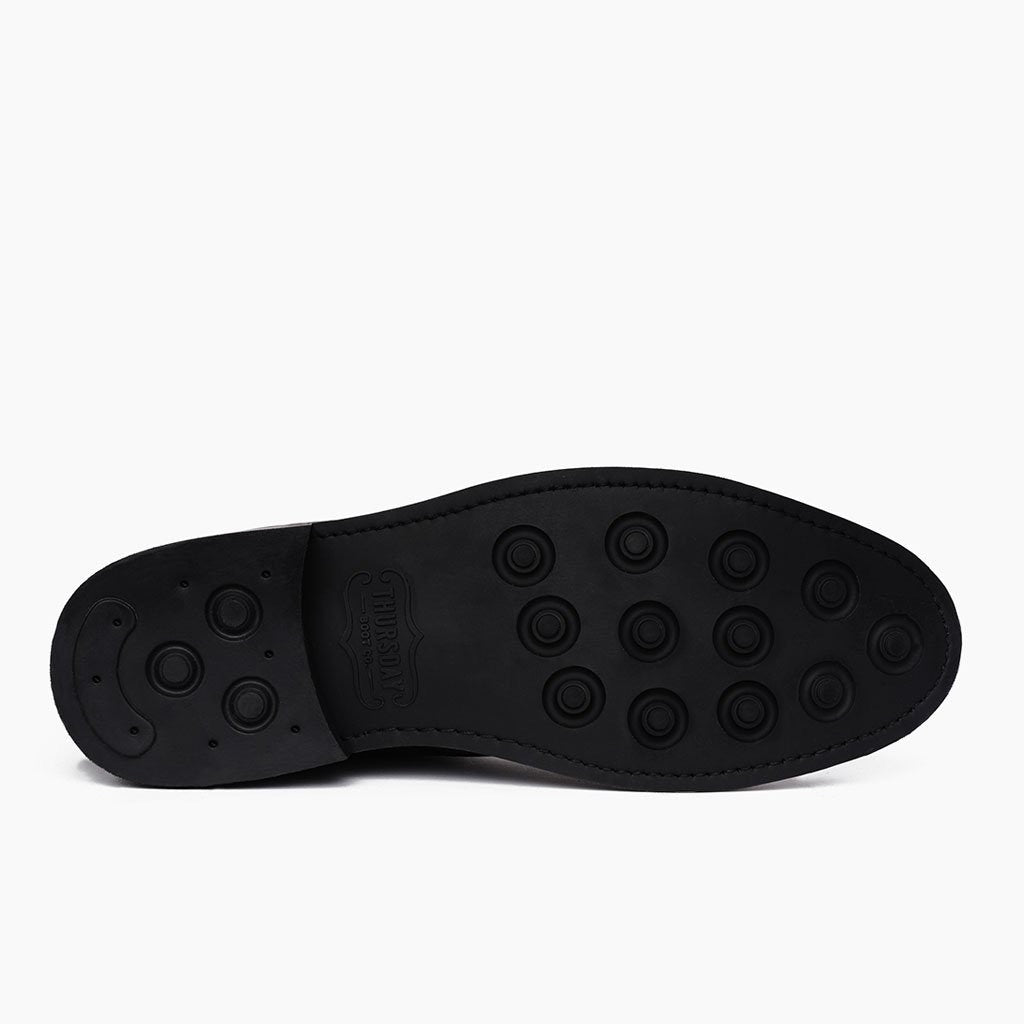 High-Traction Rubber Outsole & Lug Tread Pattern on Scout Black Leather Boots For Men