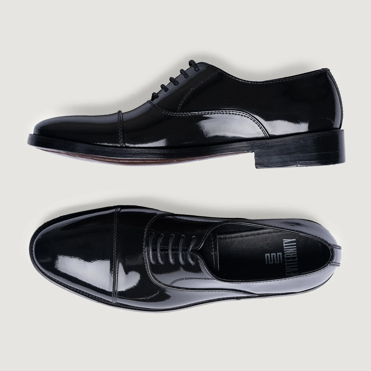 Professor Oxford Schwarz Lacklederschuhe für Herren For Men - Verstärkte Fersenkappe & präzise Doppelnaht