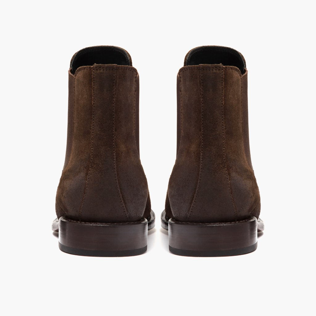 High-Traction Rubber Outsole & Lug Tread Pattern on Cavalier Dark Brown Leather Boots