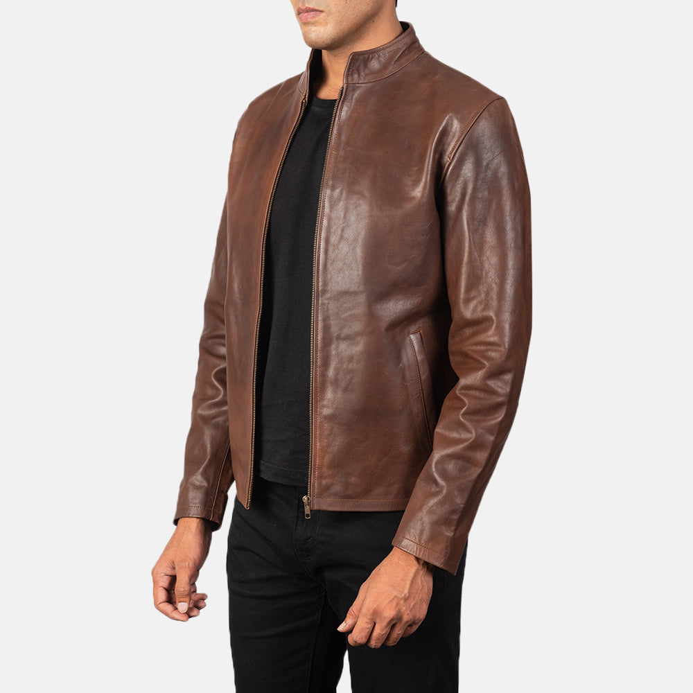 Alex Leder-Bikerjacke für Herren – Zusätzliche Produktansicht 2