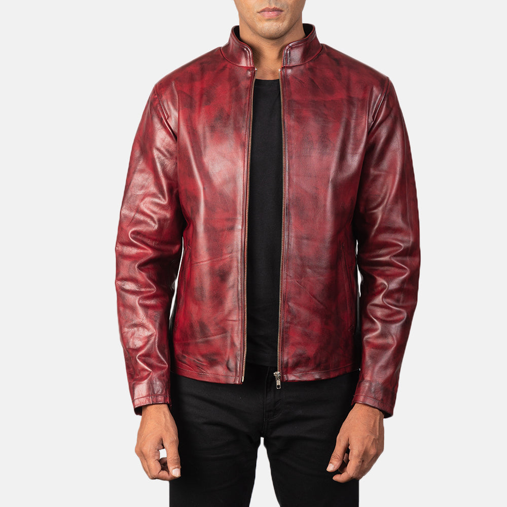 Alex Leder-Bikerjacke für Herren – Zusätzliche Produktansicht 1