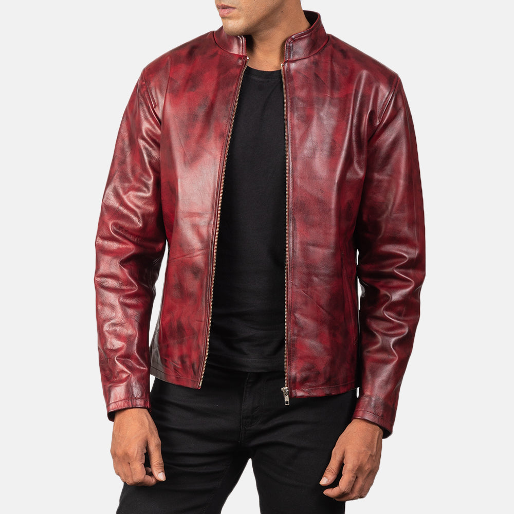 Alex Leder-Bikerjacke für Herren – Zusätzliche Produktansicht 4