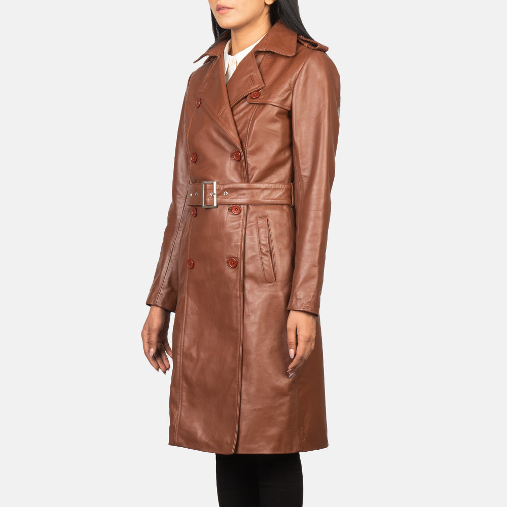 Black Cowhide leather Coat - Rückansicht mit passgenauen Schultern &amp; sauberem Saum