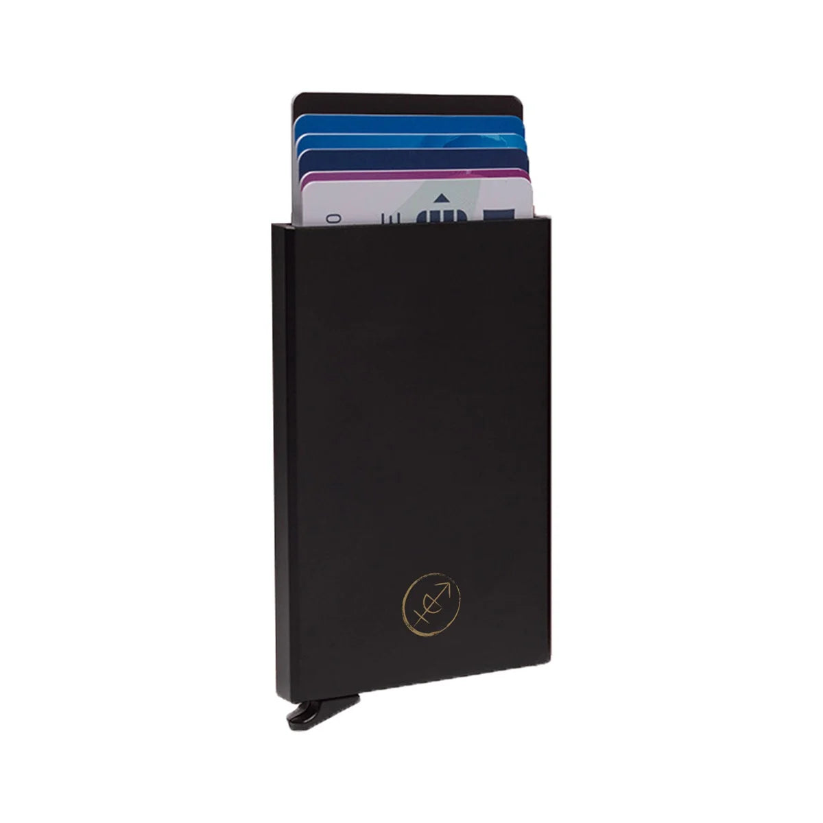 Aluminium Card Holder für Damen in Classic 100% Full-Grain Leather - Full Exterior Front Profile View | Online Kaufen