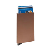 Classic 100% Full-Grain Leather Card Holder - Rear Perspective Showing Reinforced Leather Straps &amp; Stitching