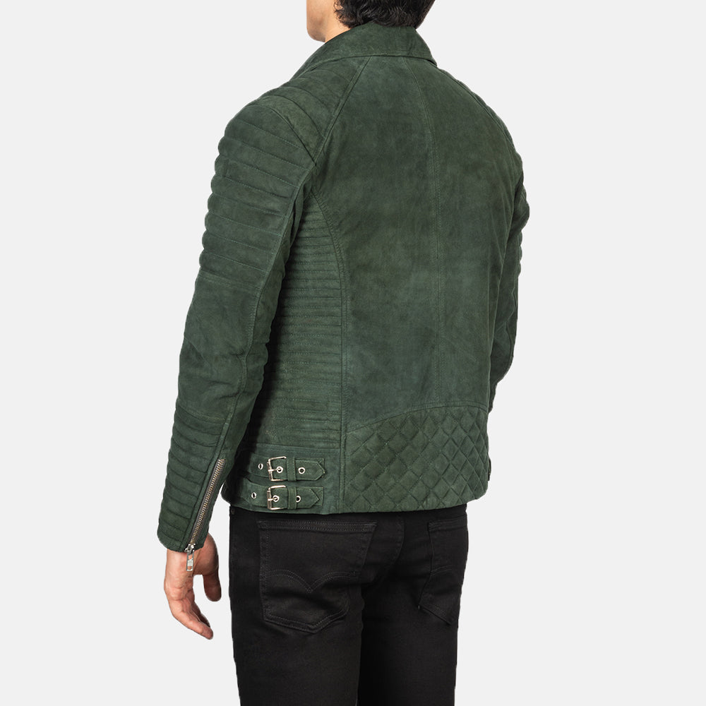 Armand Grün Leder-Bikerjacke für Herren – Zusätzliche Produktansicht 5