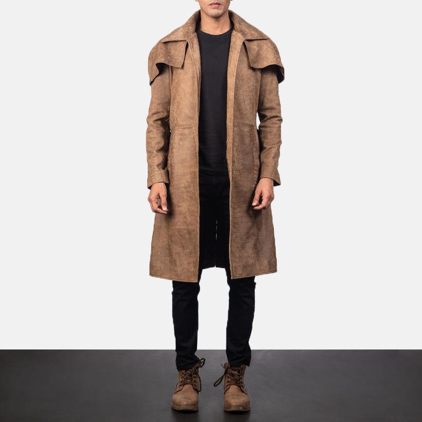Army Braun Leather Duster für Herren