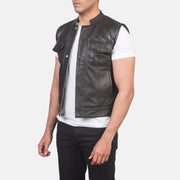 
Brown Sheepskin Leather Biker Jacket - Rückansicht mit passgenauen Schultern & sauberem Saum