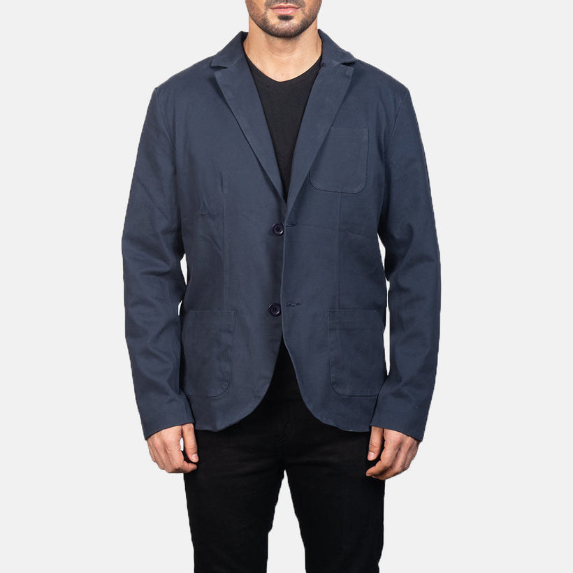 Borges Navy Blau Lederblazer für Herren
