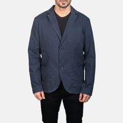 Detailansicht of Notch &amp; Button Hardware on Borges Navy Blue Blazer