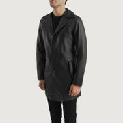 Black Cowhide leather Blazer - Rückansicht mit passgenauen Schultern &amp; sauberem Saum