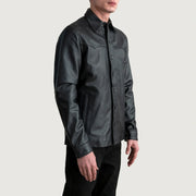 
Black Sheepskin leather Jacket - Rückansicht mit passgenauen Schultern & sauberem Saum