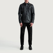 
Detailansicht of Shirt & Buttons Hardware on Bronco Schwarz Leather Shirt für Herren