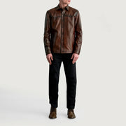 
Detailansicht of Shirt & Buttons Hardware on Bronco Vintage-Braun Leather Shirt für Herren
