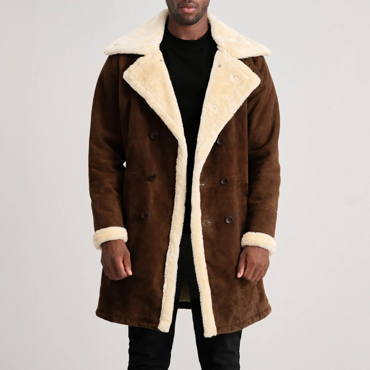 Charles Ledermantel Braun Shearling Ledermantel für Herren – Zusätzliche Produktansicht 1