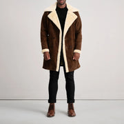 Charles Ledermantel Braun Shearling Ledermantel für Herren – Zusätzliche Produktansicht 3