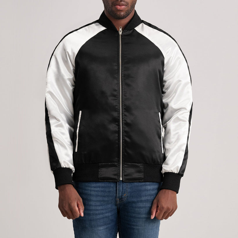 Clarke Schwarz Varsity Lederjacke für Herren