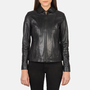 Black Sheepskin leather Jacket - Rückansicht mit passgenauen Schultern &amp; sauberem Saum