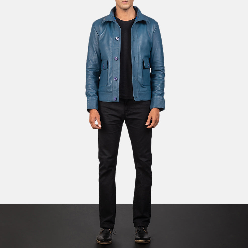 Columbus Leder-Bomberjacke für Herren – Zusätzliche Produktansicht 3