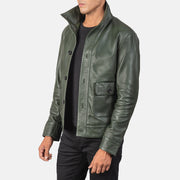 Columbus Leder-Bomberjacke für Herren – Zusätzliche Produktansicht 2