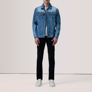 Ice Blue Full-Grain leather Jacket - Rückansicht mit passgenauen Schultern &amp; sauberem Saum