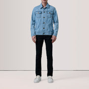 Light Blue Full-Grain leather Jacket - Rückansicht mit passgenauen Schultern &amp; sauberem Saum