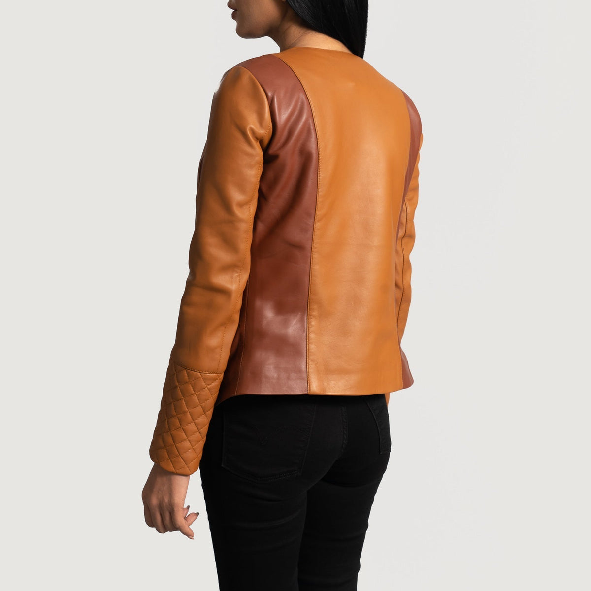 
Authentic Sheepskin Leather with Aniline Finish Grain Texture & Heavy-Duty Seam Stitching Detail