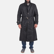 
Daniel Schwarz Leder-Trenchcoat für Herren in Black Cowhide Leather - Vorderansicht & maßgeschneiderte Silhouette | Online Kaufen