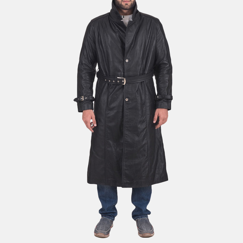 Daniel Schwarz Leder-Trenchcoat für Herren