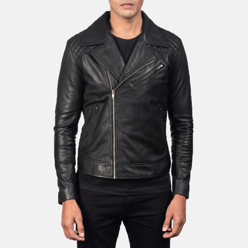Danny Quilted Brown Leather Biker Jacket - Seitenansicht mit ergonomischem Ärmelschnitt & sportlicher Passform