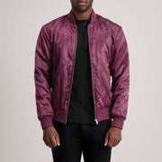 
Danson Gesteppt Kastanienbraun Varsity Lederjacke für Herren - Seitenansicht mit ergonomischem Ärmelschnitt & sportlicher Passform
