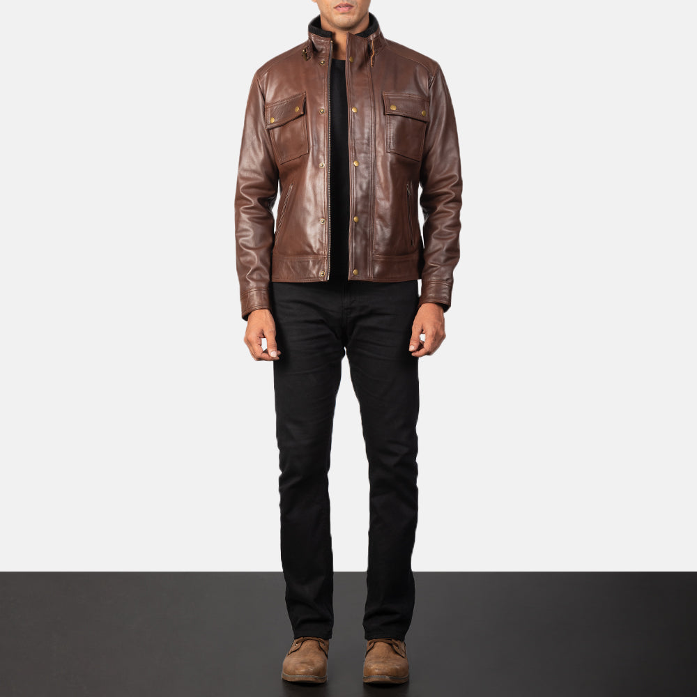 Darren Leder-Bikerjacke für Herren – Zusätzliche Produktansicht 3