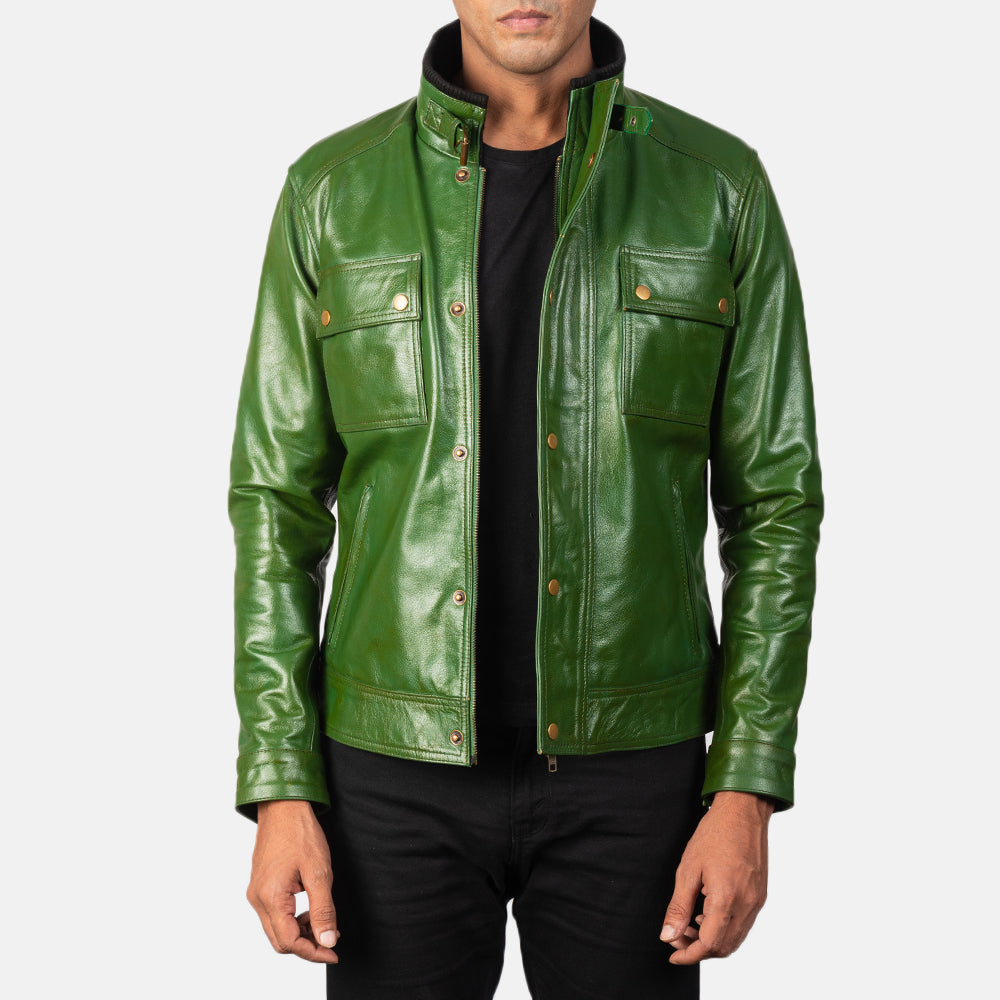 Darren Leder-Bikerjacke für Herren – Zusätzliche Produktansicht 1
