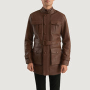 
Dolf Braun Lederjacke für Herren in Brown Cowhide Leather - Vorderansicht & maßgeschneiderte Silhouette | Online Kaufen