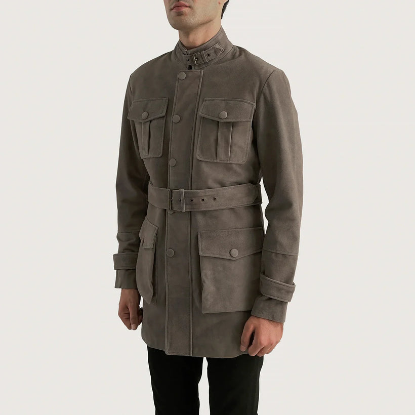 Dolf Grau Wildlederjacke für Herren