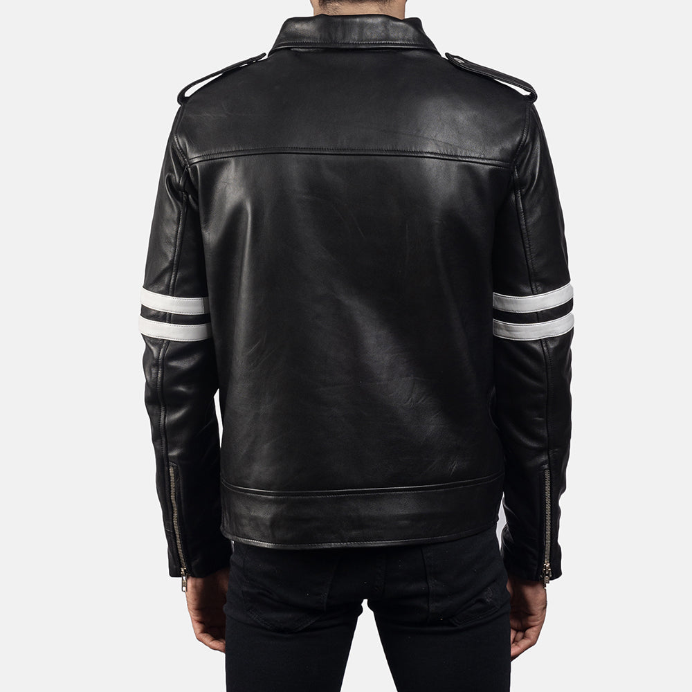 Detailansicht of Shirt &amp; Zipper Hardware on Dragonhide Schwarz Lederjacke für Herren