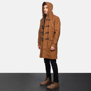 
Khaki Synthetic Wool Trench Coat - Rückansicht mit passgenauen Schultern & sauberem Saum