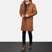 
Drake Khaki Wool Duffle Coat - Seitenansicht mit ergonomischem Ärmelschnitt & sportlicher Passform