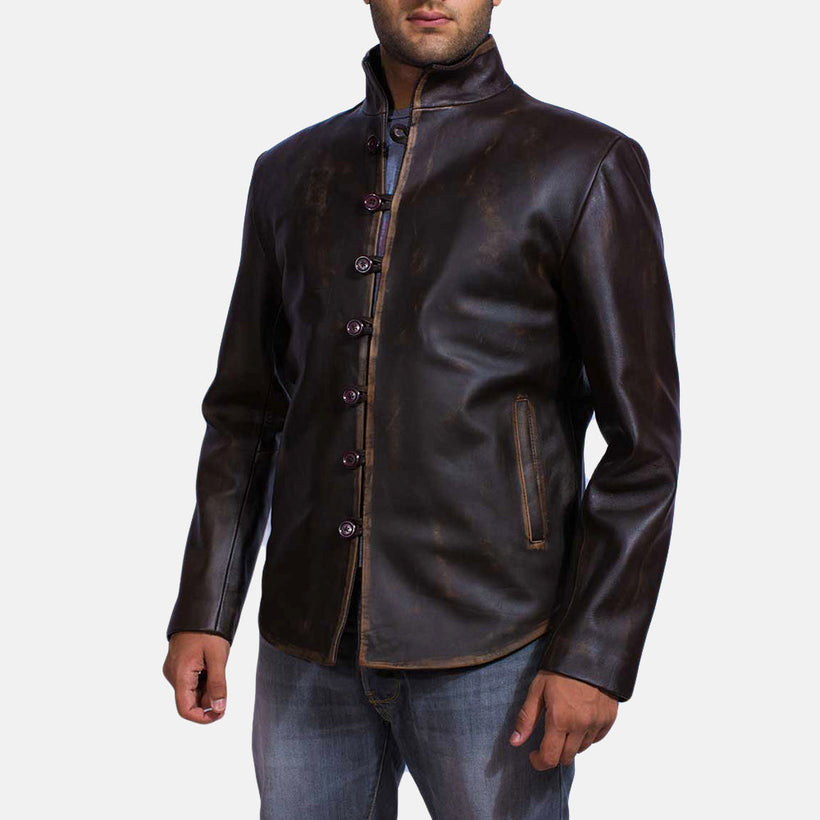 Drakeshire Braun Lederjacke für Herren