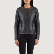 Elixir Collarless Lederjacke für Damen – Zusätzliche Produktansicht 4