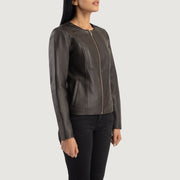 Elixir Collarless Lederjacke für Damen – Zusätzliche Produktansicht 2