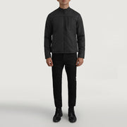 Elliot Schwarz Lightweight Lederjacke für Herren - Seitenansicht mit ergonomischem Ärmelschnitt